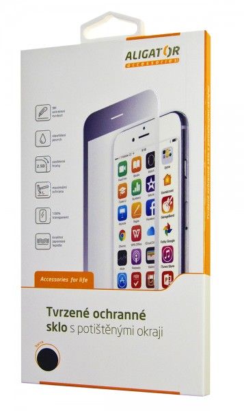 Aligator Ochrana displeja GLASS PRINT iPhone 6/6S Plus čierna