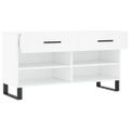 vidaXL Lavička na topánky, biela 102x35x55 cm, kompozitné drevo
