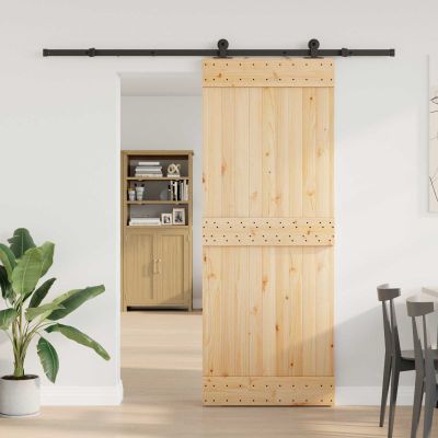 vidaXL Posuvné dvere NARVIK 80 x 210 cm (213,5 cm) Prírodná a čierna