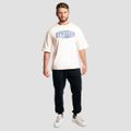 Tričko Boxy Athletic Society Cream - GymBeam, veľkosť S