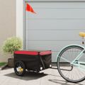 vidaXL Vozík za bicykel, čierno červený 30 kg, železo
