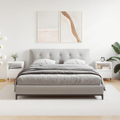 vidaXL Nočné stolíky 2 ks lesklé biele 40x35x50 cm kompozitné drevo