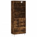 vidaXL Vysoká skrinka dymový dub 69,5x34x180 cm spracované drevo