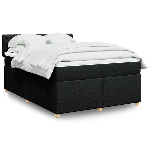 vidaXL Boxspring posteľ s matracom čierny 140x190 cm látka