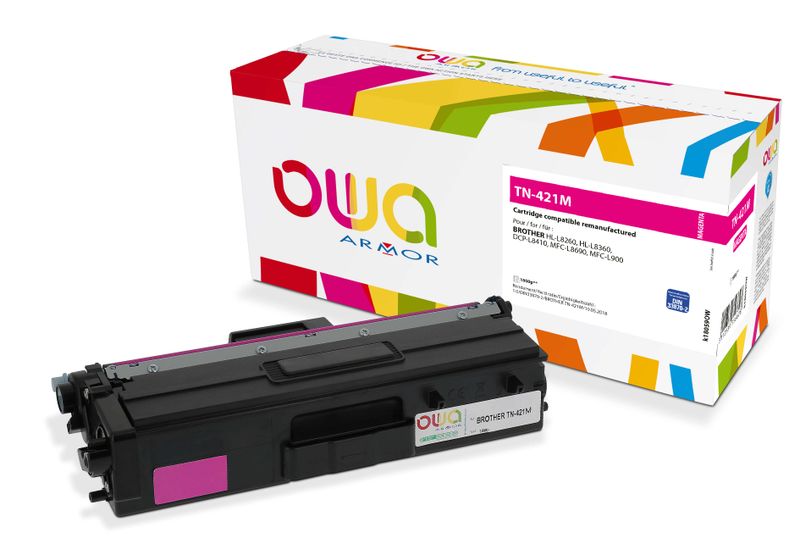 OWA Armor toner kompatibilný s Brother TN-421M, 1800st, červená/magenta