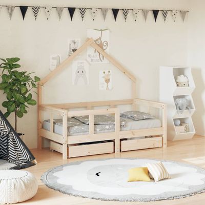 vidaXL Rám detskej postele so zásuvkami 70x140 cm masívna borovica