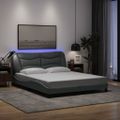 vidaXL Rám postele s LED bez matraca Hvar svetlosivá 160x200 cm látka