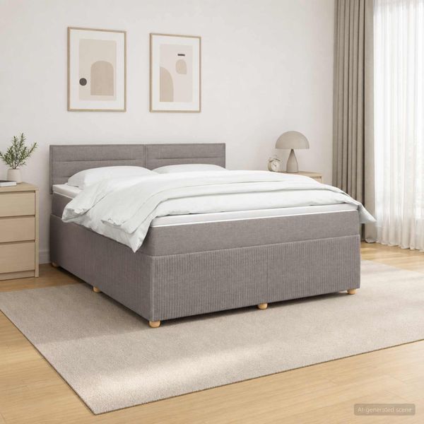 vidaXL Posteľ boxspring s matracom Sivohnedá 140 x 200 cm Látka