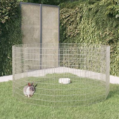 vidaXL Ohrada pre zvieratá s voľným výbehom, 12 panelov, 54x100 cm, pozinkované železo