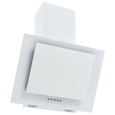vidaXL Nástenný digestor 60 cm, nehrdzavejúca oceľ+tvrdené sklo, biely