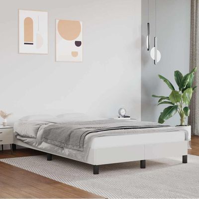 vidaXL Posteľný rám biely 120x200 cm umelá koža