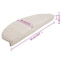 vidaXL Schodové rohože 15 ks 65x21x4 cm biele polkruhové veľké