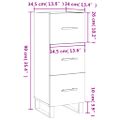 vidaXL Komoda lesklá biela 34,5x34x90 cm spracované drevo