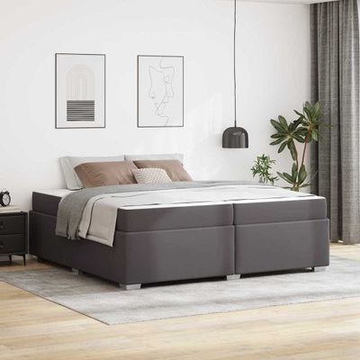 vidaXL Rám postele Sivá 200 x 200 cm látka