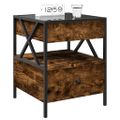 vidaXL Nočný stolík s nekonečnými LED dymový dub 40x40x51 cm