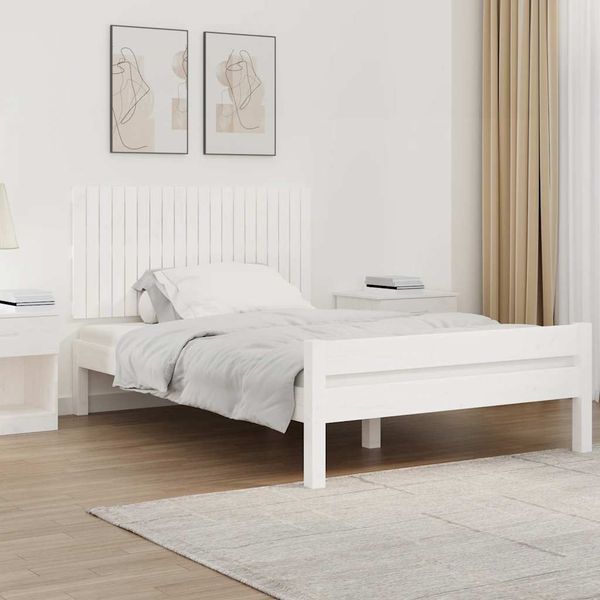 vidaXL Nástenné čelo postele biele 127,5x3x60 cm masívna borovica