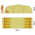 vidaXL Kempingový iglu stan 650x240x190 cm pre 8 osôb, modrý