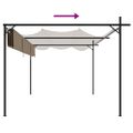vidaXL Pergola so zaťahovacou strechou sivohnedá 395x292x230 cm
