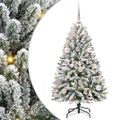 vidaXL Umelý Sklápací Vianočný Stromček 150 LED Zelená a biela 120 cm