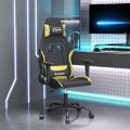 vidaXL Herná stolička čierna a bledozelená látková