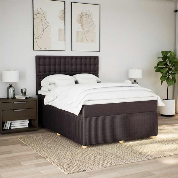 vidaXL Boxspring posteľ s matracom tmavohnedá 160x200 cm látka