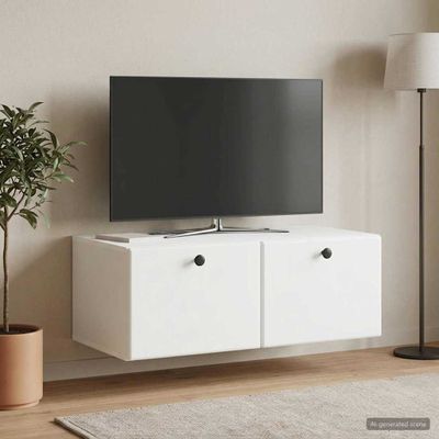 vidaXL Nástenná TV skrinka 78,5 x 41 x 30 cm Biela Kompozitné drevo