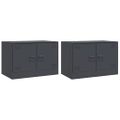vidaXL TV skrinky 2 ks antracitové 67x39x44 cm oceľ