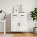 vidaXL Servírovacia skriňa Biela s vysokým leskom 66 x 34,5 x 89,5 cm
