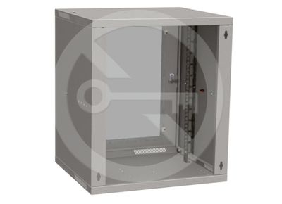 Stěnový skladací rozváděč SENSA LITE 12U 450 mm, dvere sklo, RAL 7035, SENSA-L-12U-545-11-G