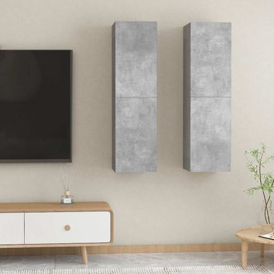 vidaXL TV skrinky 2 ks, betónovo sivé 30,5x30x110 cm, kompozitné drevo