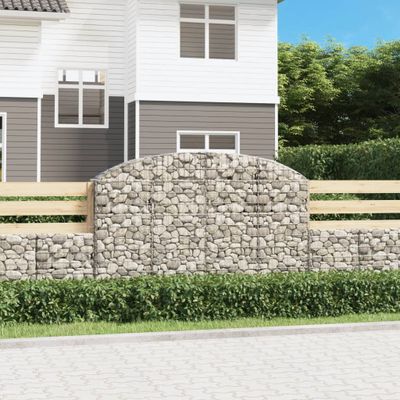 vidaXL Oblúkový gabionový kôš 200x30x120/140cm pozinkované železo