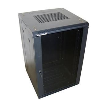 XtendLan 18U/800x1000 stojanový, černý, skleněné dveře, plná záda Rozvadec, 19", stojanový, výška 18U, 800x1000, sklenené dvere, kourové sklo, plná záda, perforovaný horní a spodní kryt, rozebíra