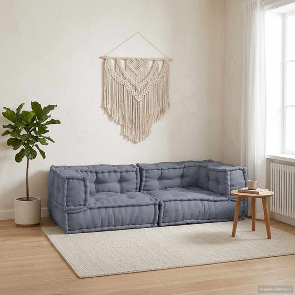 vidaXL Modulová pohovka 3 pcs Sivá 140 x 70 x 36 cm Látka