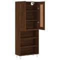 vidaXL Vysoká skrinka hnedý dub 69,5x34x180 cm spracované drevo