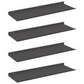 vidaXL Závesná polica Nástenná montáž 4 ks Čierny 60 x 18 x 2,5 cm