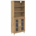 vidaXL Highboard Remeselný dub 69,5 x 32,5 x 180 cm Kompozitné drevo