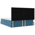 vidaXL Úložná posteľ s čelnou doskou Tmavomodrá 180 x 200 cm Zamat