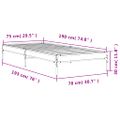 vidaXL Posteľný rám čierny 75x190 cm kompozitné drevo a kov