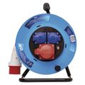 Predlžovací kábel EMOS P193250 na bubne 25 m / 3 zásuvky / čierny / guma / 230V/400V / 1,5 mm2