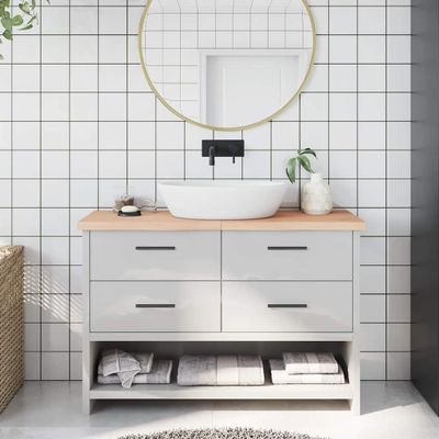 vidaXL Kúpeľňová doska 120x40x(2-4) cm neošetrený masív