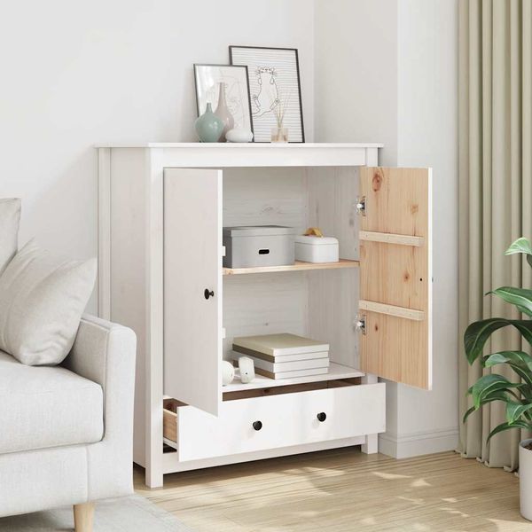 vidaXL Vysoká skrinka biela 83x41,5x100 cm borovicový masív
