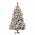 vidaXL Umelý Sklápací Vianočný Stromček 300 LED Zelená a biela 210 cm