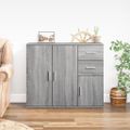 vidaXL Komoda sivá sonoma 91x29,5x75 cm spracované drevo