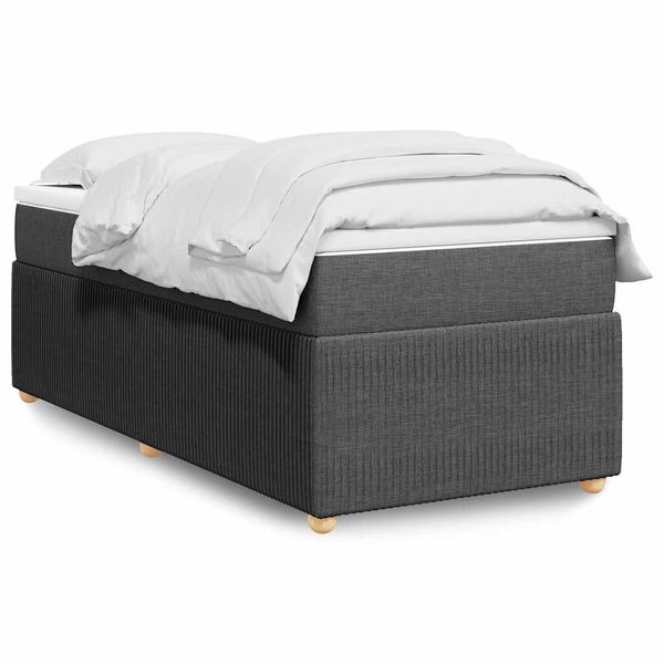 vidaXL Posteľný rám boxsping s matracom tmavosivý 80x200 cm látka