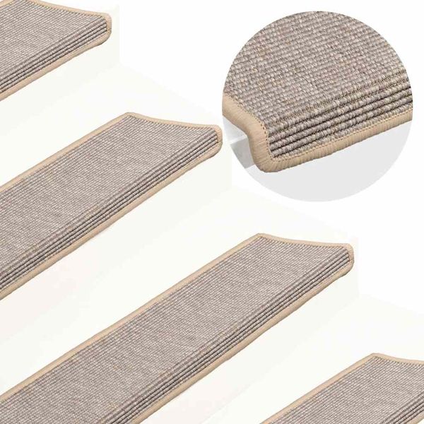 vidaXL Schodové rohože 15 ks 65x21x4 cm strieborné s obdĺžnikovým okrajom