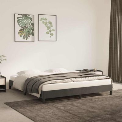 vidaXL Posteľ bez matraca tmavosivá 180x200 cm zamat
