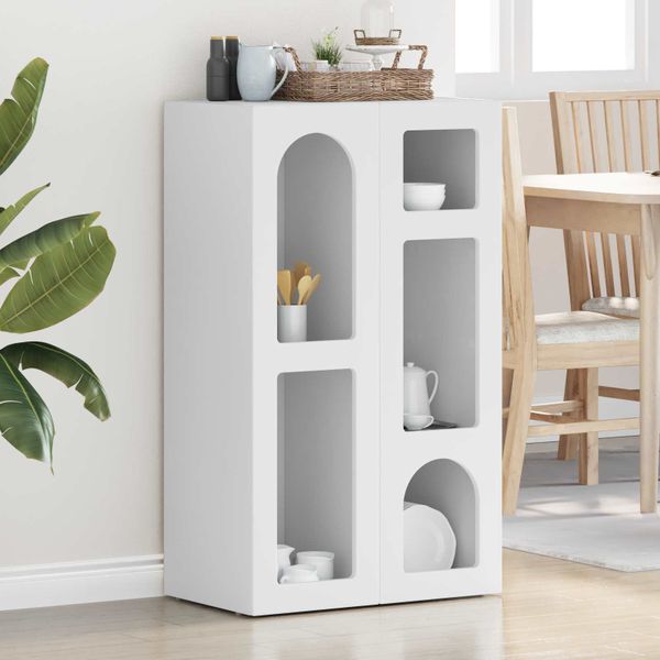 vidaXL Servírovacia skriňa ELST Biela 59 x 35 x 100,5 cm