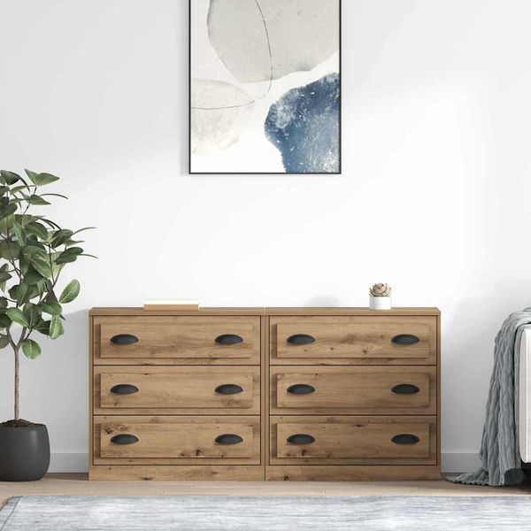 vidaXL Komody 2 pcs Remeselný dub 70 x 35,5 x 67,5 cm Kompozitné drevo