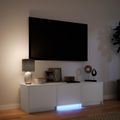 vidaXL TV skriňa s LED 140 x 34 x 40 cm Biely Konštruované drevo