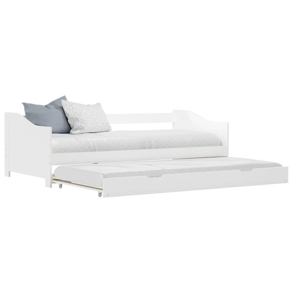 vidaXL Rám rozkladacej pohovky biely 90x200 cm borovicové drevo